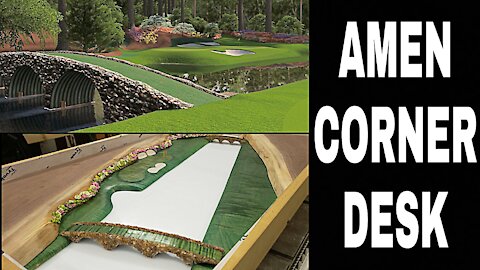 Amazing AMEN CORNER Golf Desk Resin Art Woodworking