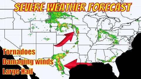 Severe Weather Forecast Today, Tornadoes, Damaging Winds & Large Hail - The WeatherMan Plus