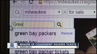 Fake tickets are circulating for the Packers game