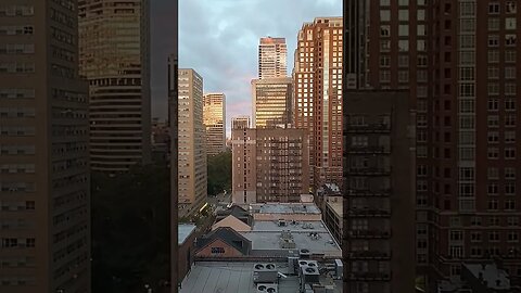 sunrise in the city - west view