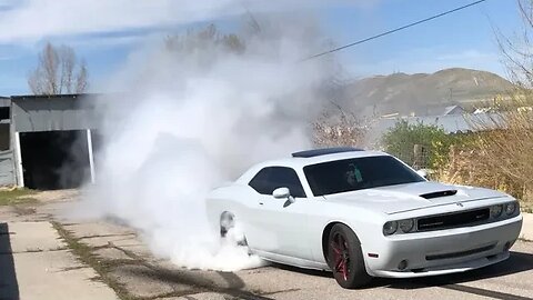 SRT8 Dodge Challenger Nasty Burnout Compilation! LOUD Exhaust Kooks headers!