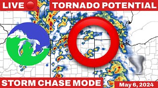 LIVE STORM CHASE- Tornado Potential in Michigan, Indiana, Ohio