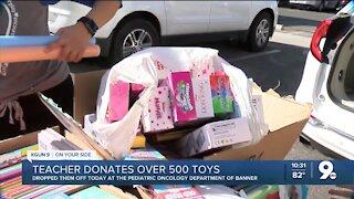 Local teacher delivers over 500 toys to patients at Diamond Children's Medical Center