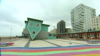 'Upside down house' turns heads in Brighton, England
