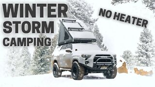 Solo Winter Camping in a SNOW STORM W/ NO HEATER!