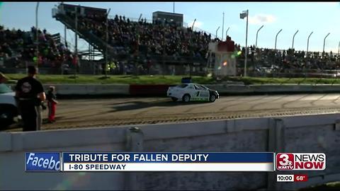 Tribute on race track for fallen deputy