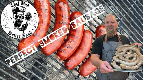 Perfect smoked sausage comes with a snap!!! Chef Dads Meat Market!!! This is the greatest sausage!!!