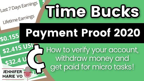 TimeBucks Payment Proof in 2020_ How to Verify Account, Withdraw Money and Get Paid for Micro Tasks!