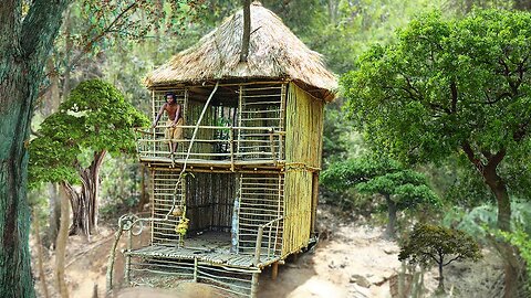 Build The Most Awesome Primitive House In The Forest By Ancient Man