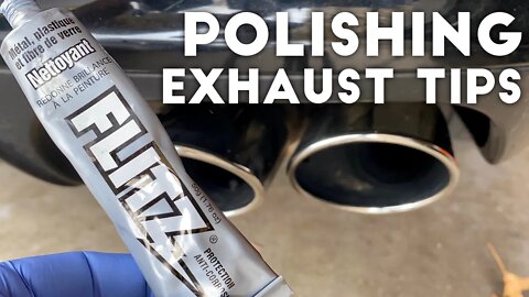 Polishing Chrome Exhaust Tips with Flitz Metal Polish
