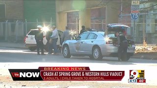 Crash at Spring Grove & Western Hills Viaduct