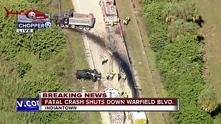 Deadly crash involving dump truck closes State Road 710 near Indiantown