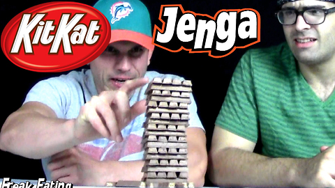 Kit Kat Jenga Challenge w/ DamonDevours | FreakEating