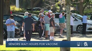 Seniors wait in sun for hours to get COVID-19 vaccine in West Delray Beach