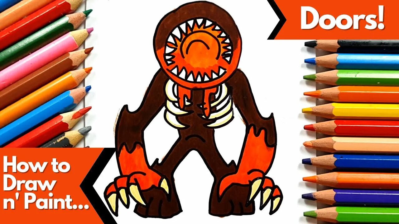 How to draw and paint the Roblox Door Monster