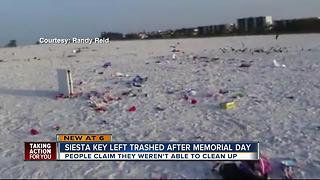 Siesta Key Beach trashed over Memorial Day