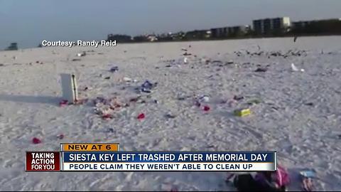 Siesta Key Beach trashed over Memorial Day