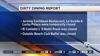 DIRTY DINING: Restaurants in Lake Worth, Delray and west Boca temporarily closed