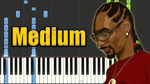 Snoop Dog Still Dre - MEDIUM Synthesia Tutorial + Music Sheets
