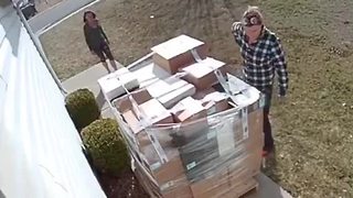 Would-be porch pirates caught on security camera