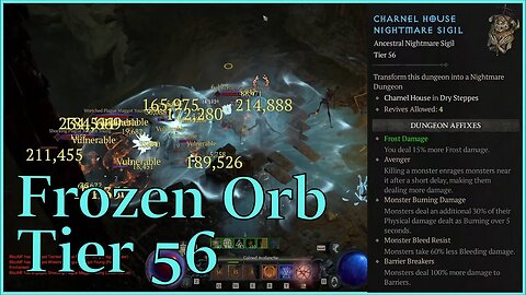 Charnel House (Tier 56) - Frozen Orb Sorc (No Commentary)