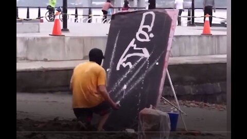 WATCH WHAT HAPPENS when he flipped the painting