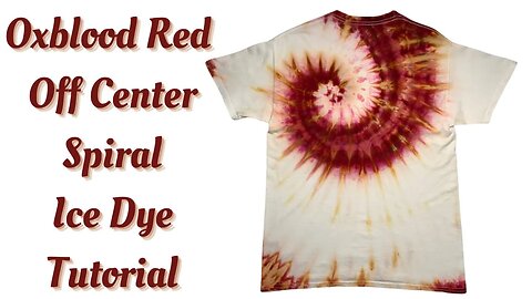 Tie-Dye Designs: Oxblood Red Off Center Spiral Ice Dye