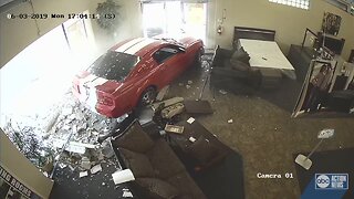 WATCH: Driver crashes Mustang through downtown Haines City store