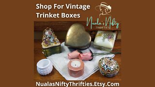 Vintage Trinket Boxes - Gifts for Her - Gifts for Mom at NualasNiftyThrifties.Etsy.Com