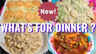 WHAT'S FOR DINNER ? 4 EASY & DELICIOUS WEEKNIGHT MEALS | CHICKEN POT PIE CASSEROLE | ONE POT MEALS
