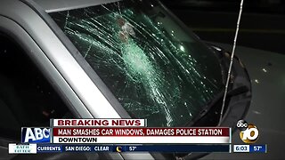 Man suspected of throwing rocks at vehicles, San Diego police station arrested