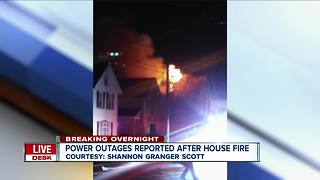 Power outages reported after house fire