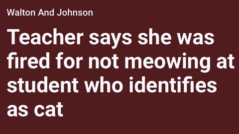 Teacher Fired For Not Meowing To Student Who Identified As Cat