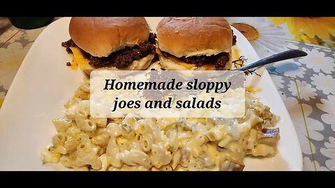 Homemade sloppy joes and salad