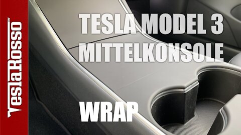 Tesla Model 3 Mittelkonsole bekleben Upgrade schwarz matt wrap DIY