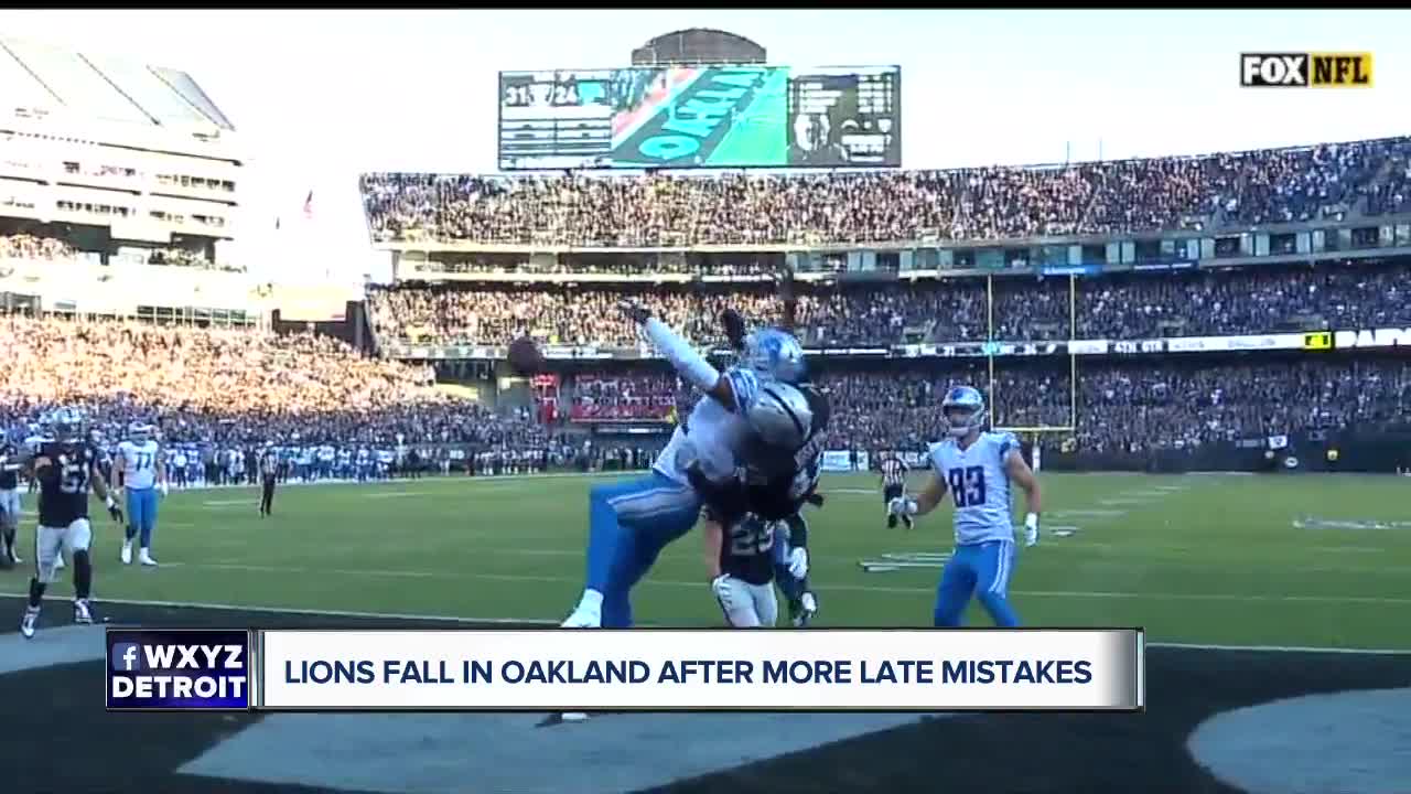 Lions fall in Oakland after more late mistakes