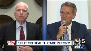 McCain opposes healthcare reform bill, Flake supports it