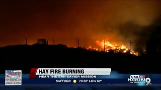 Firefighters battle blaze near San Xavier