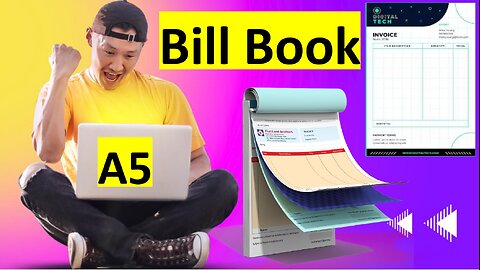 Make a bill book in A5 size|| how to crete a bill paper im ms word ||