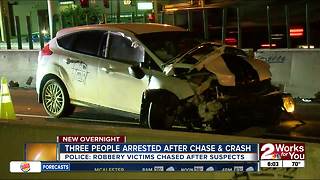 Three people arrested following chase and crash on Sand Springs Expressway