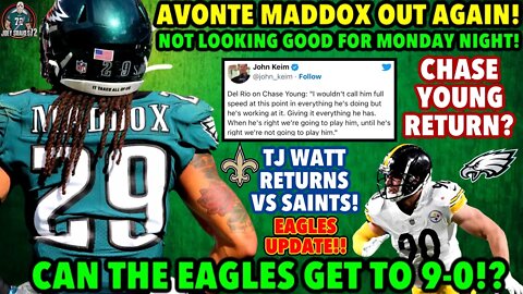 MADDOX IS DONE For MNF vs Commanders! CHASE YOUNG Smoke Screen?! TJ WATT RETURNS For Saints Game!