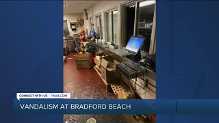 Vandalism at Moosa's on Bradford beach