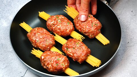 Spaghetti with minced meat recipe from my grandmother! No oven! Simple and delicious dinner!