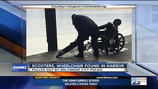 Scooters, wheelchair recovered from Inner Harbor