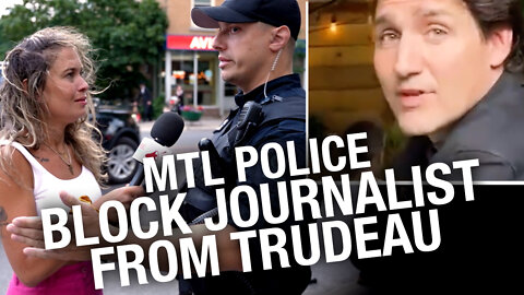 Montreal police push Alexa Lavoie and citizens away to protect Trudeau