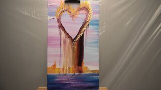 live painting, God encounter FCG Kitzingen II, Prophetic Art, GOD LOVES YOU, prophetisches Malen