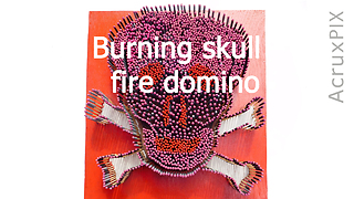 Burning skull fire domino