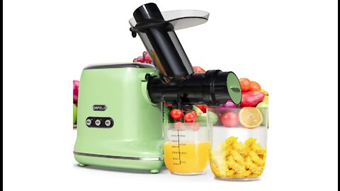 Juicer Machines, ORFELD Cold Press Juicer with 90% Juice Yield & Purest Juice, Easy Cleaning