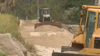 Emergency work being done at Bathtub Beach