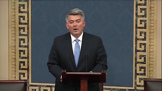 Sen. Cory Gardner speaks before impeachment vote